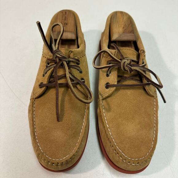 NWOT Quoddy Men’s Blucher Shoe Toast Suede Camp Moc Made in Maine USA 9.5 D - Picture 2 of 11